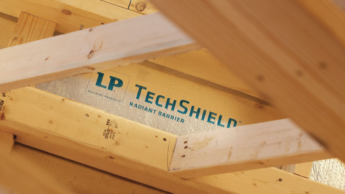 LP TechShield Radiant Barrier logo through beams