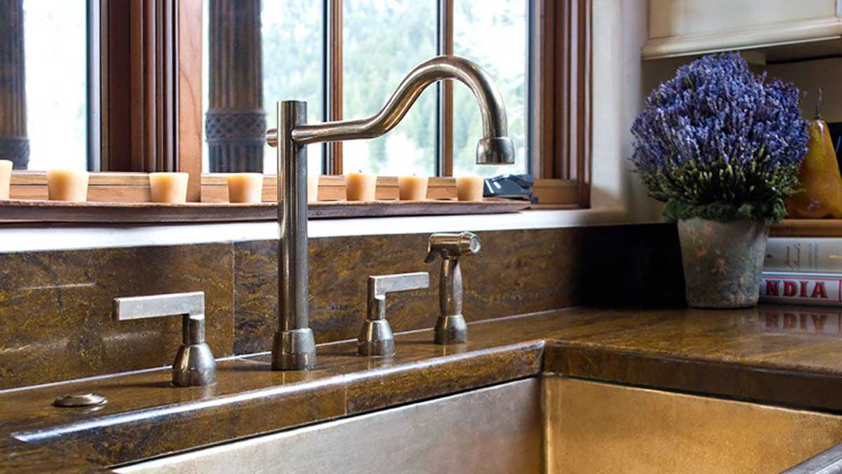 Rocky Mountain Hardware on kitchen sink