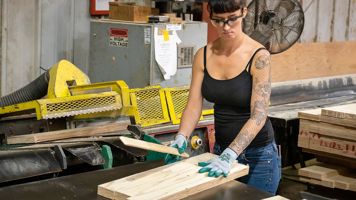 Employee working at South Coast Lumber