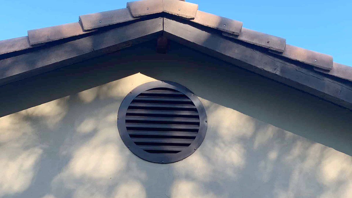 Closeup of Vulcan Vent circle gable vent