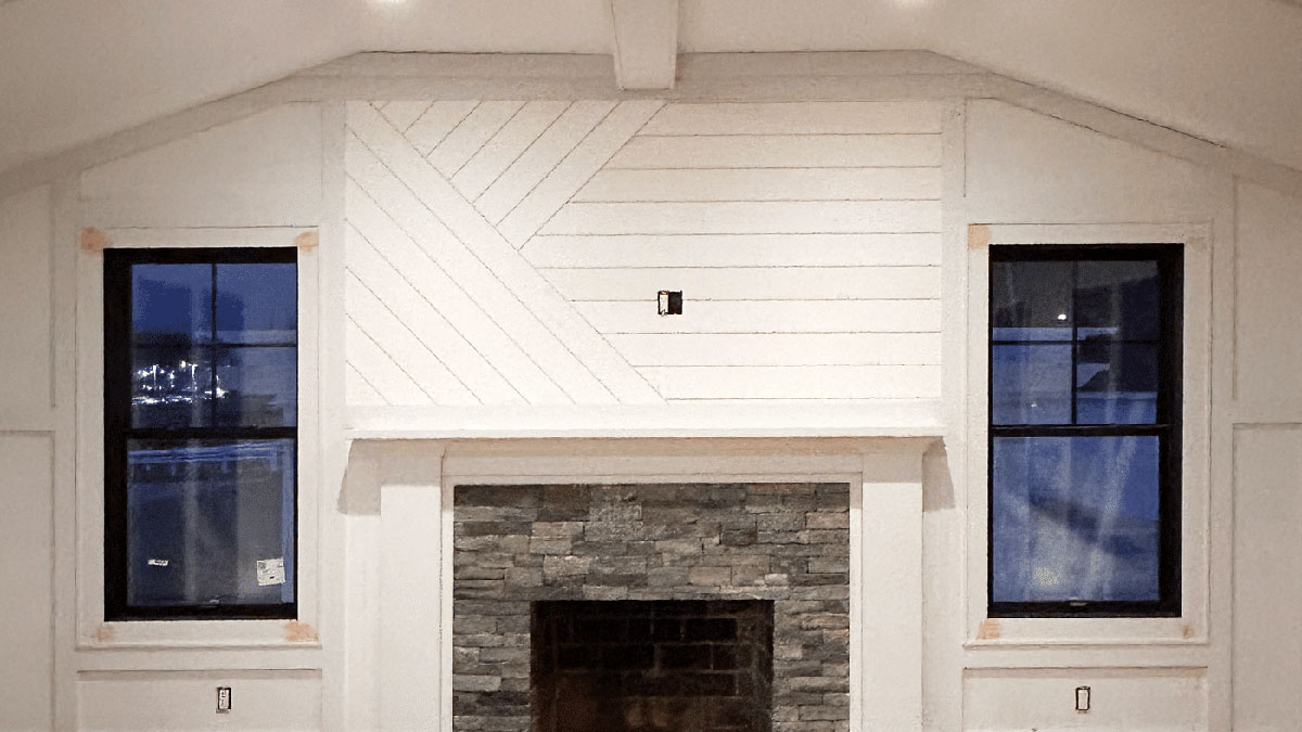WindsorONE shiplap boards used in new home build mantle