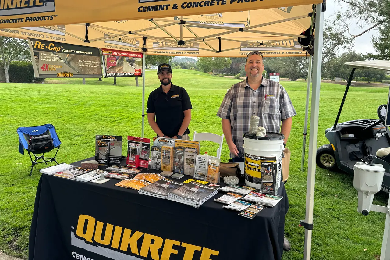 Quikrete staff and booth at the annual Golden State Golf Tournament