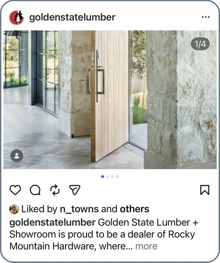 Example social media post featuring Rocky Mountain Hardware