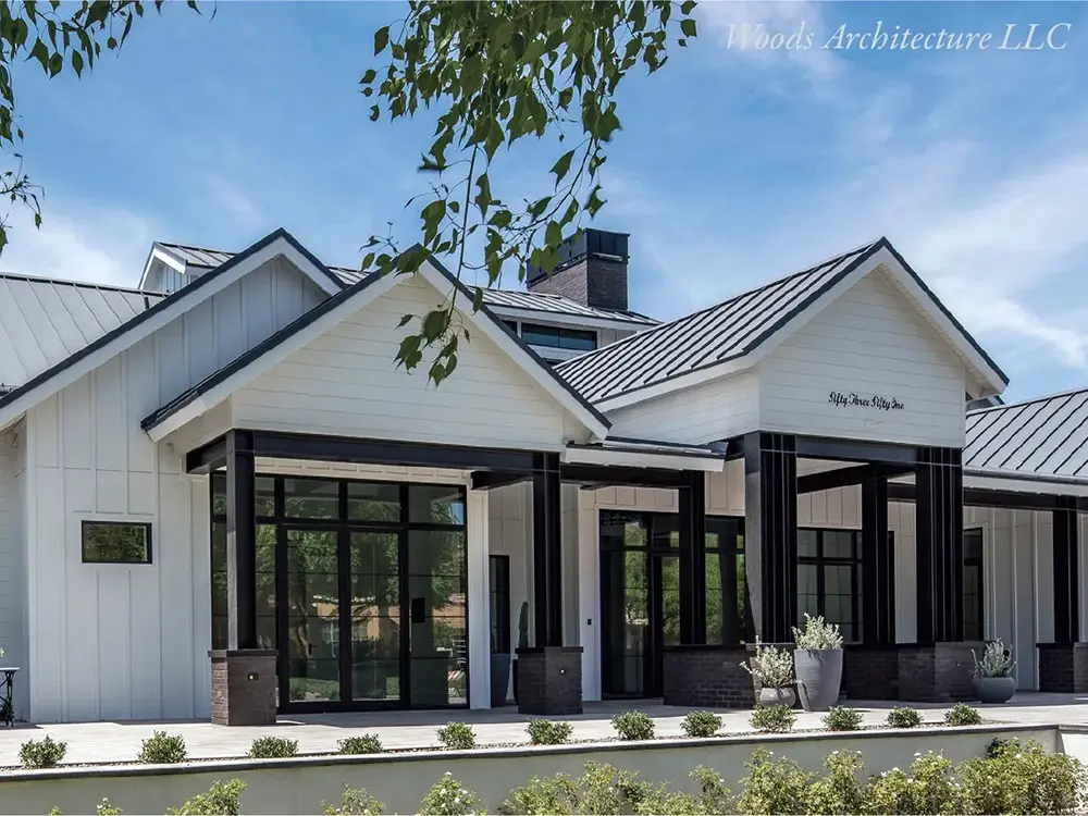WindsorONE white siding on a large modern farmhouse
