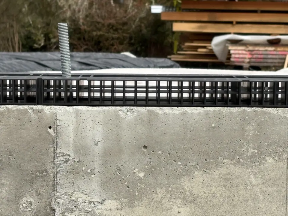 Front view of the airways on a Joto-Vent System Continuous Foundation Vent
